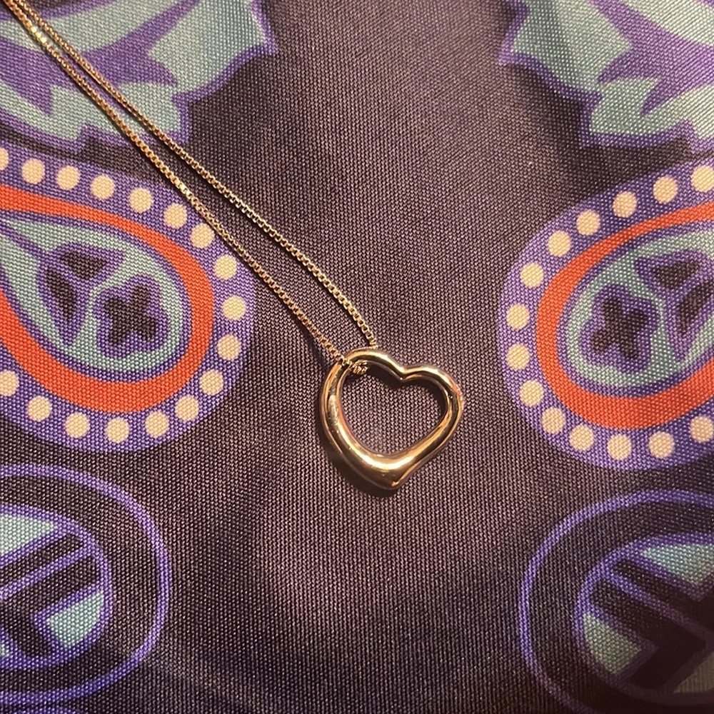 Open Heart Sterling Silver Chain Necklace - Picture 10 of 10